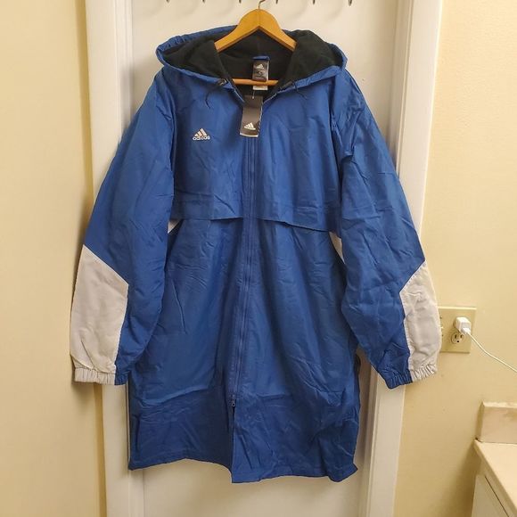 New with tags adidas parka windbreaker fleece lined jacket Size Xs - Picture 3 of 11